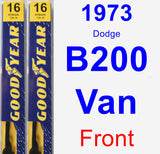 Front Wiper Blade Pack for 1973 Dodge B200 Van - Premium