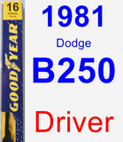 Driver Wiper Blade for 1981 Dodge B250 - Premium