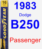 Passenger Wiper Blade for 1983 Dodge B250 - Premium