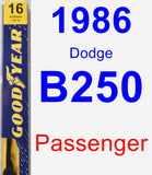 Passenger Wiper Blade for 1986 Dodge B250 - Premium