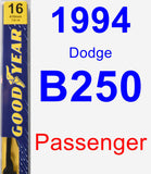 Passenger Wiper Blade for 1994 Dodge B250 - Premium