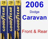 Front & Rear Wiper Blade Pack for 2006 Dodge Caravan - Premium