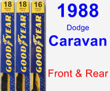 Front & Rear Wiper Blade Pack for 1988 Dodge Caravan - Premium