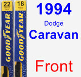 Front Wiper Blade Pack for 1994 Dodge Caravan - Premium