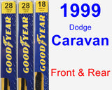 Front & Rear Wiper Blade Pack for 1999 Dodge Caravan - Premium