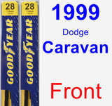 Front Wiper Blade Pack for 1999 Dodge Caravan - Premium