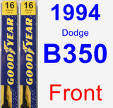 Front Wiper Blade Pack for 1994 Dodge B350 - Premium