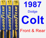 Front & Rear Wiper Blade Pack for 1987 Dodge Colt - Premium