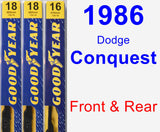 Front & Rear Wiper Blade Pack for 1986 Dodge Conquest - Premium