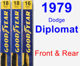 Front & Rear Wiper Blade Pack for 1979 Dodge Diplomat - Premium