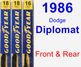 Front & Rear Wiper Blade Pack for 1986 Dodge Diplomat - Premium