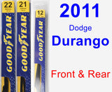 Front & Rear Wiper Blade Pack for 2011 Dodge Durango - Premium