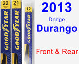 Front & Rear Wiper Blade Pack for 2013 Dodge Durango - Premium