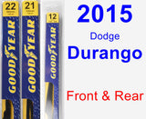 Front & Rear Wiper Blade Pack for 2015 Dodge Durango - Premium