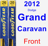 Front Wiper Blade Pack for 2012 Dodge Grand Caravan - Premium