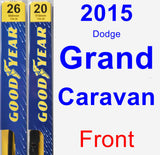 Front Wiper Blade Pack for 2015 Dodge Grand Caravan - Premium
