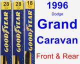 Front & Rear Wiper Blade Pack for 1996 Dodge Grand Caravan - Premium