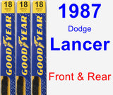 Front & Rear Wiper Blade Pack for 1987 Dodge Lancer - Premium