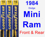 Front & Rear Wiper Blade Pack for 1984 Dodge Mini Ram - Premium