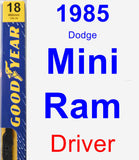 Driver Wiper Blade for 1985 Dodge Mini Ram - Premium