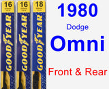 Front & Rear Wiper Blade Pack for 1980 Dodge Omni - Premium