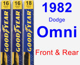 Front & Rear Wiper Blade Pack for 1982 Dodge Omni - Premium