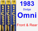 Front & Rear Wiper Blade Pack for 1983 Dodge Omni - Premium