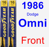 Front Wiper Blade Pack for 1986 Dodge Omni - Premium