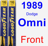 Front Wiper Blade Pack for 1989 Dodge Omni - Premium