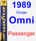 Passenger Wiper Blade for 1989 Dodge Omni - Premium