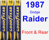 Front & Rear Wiper Blade Pack for 1987 Dodge Raider - Premium