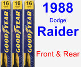 Front & Rear Wiper Blade Pack for 1988 Dodge Raider - Premium