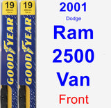 Front Wiper Blade Pack for 2001 Dodge Ram 2500 Van - Premium