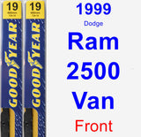 Front Wiper Blade Pack for 1999 Dodge Ram 2500 Van - Premium