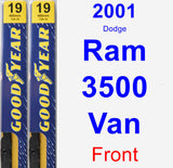 Front Wiper Blade Pack for 2001 Dodge Ram 3500 Van - Premium