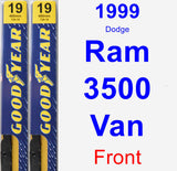 Front Wiper Blade Pack for 1999 Dodge Ram 3500 Van - Premium