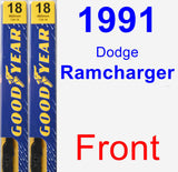 Front Wiper Blade Pack for 1991 Dodge Ramcharger - Premium