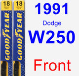 Front Wiper Blade Pack for 1991 Dodge W250 - Premium