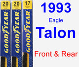 Front & Rear Wiper Blade Pack for 1993 Eagle Talon - Premium