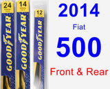 Front & Rear Wiper Blade Pack for 2014 Fiat 500 - Premium