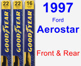 Front & Rear Wiper Blade Pack for 1997 Ford Aerostar - Premium