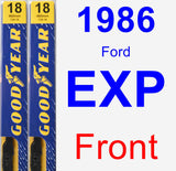 Front Wiper Blade Pack for 1986 Ford EXP - Premium