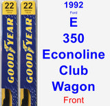 Front Wiper Blade Pack for 1992 Ford E-350 Econoline Club Wagon - Premium