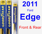Front & Rear Wiper Blade Pack for 2011 Ford Edge - Premium