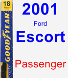 Passenger Wiper Blade for 2001 Ford Escort - Premium