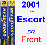 Front Wiper Blade Pack for 2001 Ford Escort - Premium