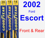 Front & Rear Wiper Blade Pack for 2002 Ford Escort - Premium