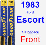 Front Wiper Blade Pack for 1983 Ford Escort - Premium