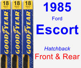 Front & Rear Wiper Blade Pack for 1985 Ford Escort - Premium