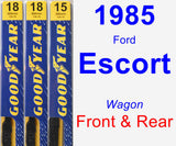 Front & Rear Wiper Blade Pack for 1985 Ford Escort - Premium